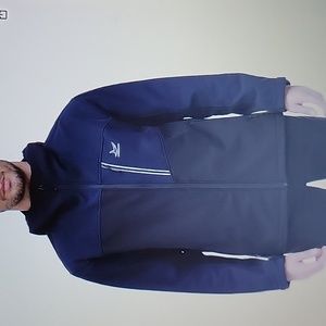 Lushenuni soft shell jacket black navy fleece lined lightweight hood Small New …